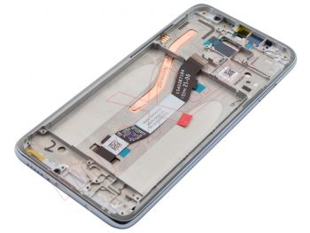 Pantalla completa IPS LCD con marco blanco / plateado para Xiaomi Redmi Note 8 Pro, M1906G7
